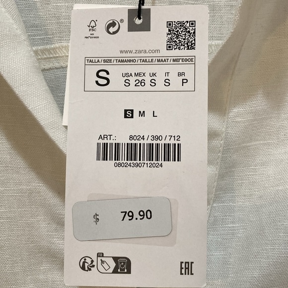 ZARA Linen blend Belted Shirt-dress - Picture 5 of 5